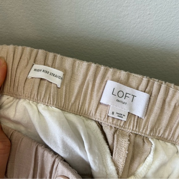 LOFT Outlet Linen Blend Pants High Rise Rise Size Small - Picture 2 of 8